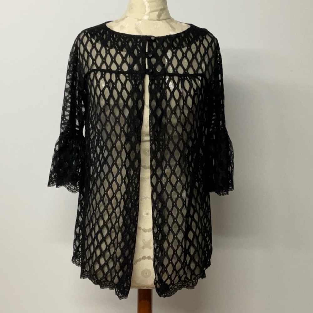 Vintage Black Lace Cardigan Med.
